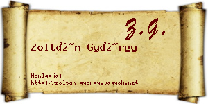 Zoltán György névjegykártya