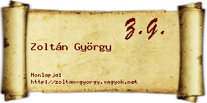 Zoltán György névjegykártya