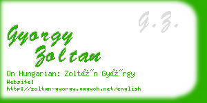 gyorgy zoltan business card